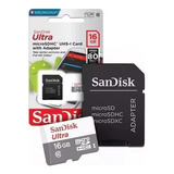 Cartão Memoria Microsd 16gb Sandisk Classe 10 Ultra 80mb s F