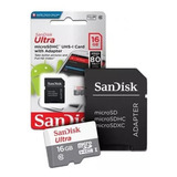 Cartão Memória Sandisk 16gb Micro Sdhc Classe 10 Ultra 80mbs