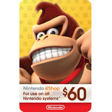 Cartão Nintendo 3ds Wii U Switch Eshop  60  50  10   Usa