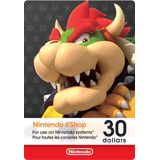 Cartão Nintendo 3ds Wii U Switch Eshop Ecash  30 Dolares Usa