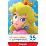 Cartão Nintendo 3ds Wii U Switch Eshop Ecash  35 Dolares Usa