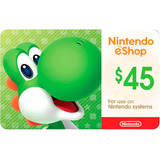 Cartão Nintendo 3ds Wii U Switch Eshop Ecash  45 Dolares Usa