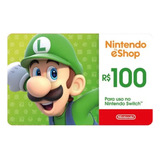 Cartão Nintendo Eshop Brasil R 100 Reais Gift Card Digital