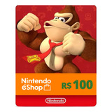 Cartão Nintendo Eshop Gift Card Switch Br R 100 Reais