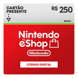 Cartão Nintendo Eshop Gift Card Switch Br R 250 Reais