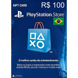 Cartão Playstation Gift Card R 100 00 Digital   Brasil