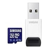 Cartão Samsung Pro Plus Mais Leitor Microsdxc, 256 Gb, Branco