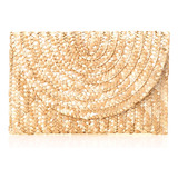 Carteira Bolsa Clutch Palha