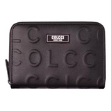 Carteira Colcci Carteira Feminina Colcci Mini Relevo Preta - 4cm X 15cm X 2.5cm