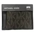 Carteira De Couro Michael Kors, Masculina, Marrom Mk, Design De Tecido Liso De Duas Dobras Na Cor Marrom