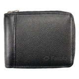Carteira Fasolo H014 Masculina Couro Ziper Cor Preto