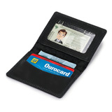 Carteira Masculina Porta Cartão Slim Couro Bovino Cor Preto