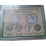 Cartela Acrílico Moedas Usa 5 Cents Dólar Nickel A24
