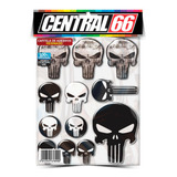 Cartela Adesivo Punisher Preto