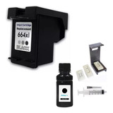 Cartucho 664xl Preto (15ml) 3636 2675 2676 + Kit Recarga