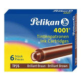 Cartucho Caneta Tinteiro Pelikan 4001 Tp/6 Brilliant Brown