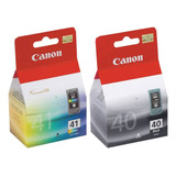 Cartucho Canon Pg 40 41 Preto E Color Kit 2 Pçs