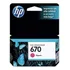 Cartucho De Tinta Original Hp 670 Magenta