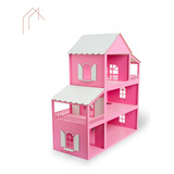 Casa Casinha De Boneca Barbie Lol Polly Rosa Mdf Cru
