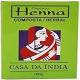 Casa Da índia Henna Indiana Natural Escolha Seu Tratamento (composta Herbal - Coloração Ruivo Tipo Laranjinha)