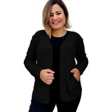 Casaco Basico Botões Tricot Inverno