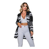 Casaco Cardigan Feminino Longo