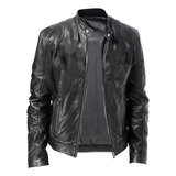 Casaco Couro Masculino Slim