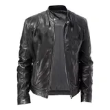 Casaco Couro Masculino Slim