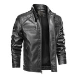Casaco Couro Masculino Slim