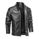 Casaco Couro Masculino Slim