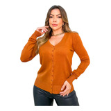 Casaco Feminino Cardigan Com