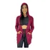 Casaco Feminino Cardigan Kimono Lã Tricô Capuz Com Bolsos