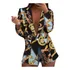 Casaco Feminino Estampado Manga Comprida Sexy Blazers Top Co