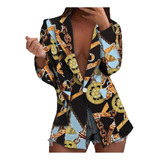 Casaco Feminino Estampado Manga