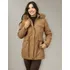 Casaco Parka Sarja Feminino Forrado Pelúcia Capuz Removível
