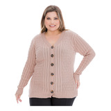 Casaco Trico Plus Size