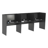 Casah Mesa De Trabalho Call Center 3 Lugares Tripla Fechada Cor Preto
