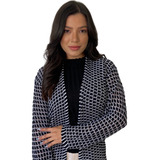 Casaquinho Feminino Secagem Rápida Manga Longa Tricô Aberto