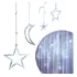 Cascata Decoração Natal Lua Estrela 138 Leds 8 Funções 2m Luzes Branco Frio 110v/220v