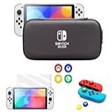 Case Estojo Para Nintendo Switch Oled Console + 2 Pelicula Vidro 4 Grip Mario Proteção Anti Queda Luxepha (nintendo Switch Oled)