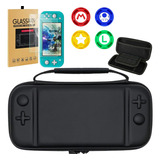 Case Nintendo Switch Lite + Pelicula De Vidro + 4 Grip