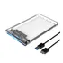 Case Para Hd Externo Raptorcom Transparente Pc Ps4 Notebook Ssd Hdd Sata 2.5 Usb 3.0