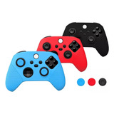 Case Xbox S X Capas Controle 1 Par De Grips Analogico Azul