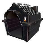 Casinha De Cachorro Cães Dog Número 5 Raças Médias Plástica Desmontável Mec Pet Rinopet N5 Cor Preta Blackout