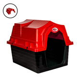 Casinha Para Cães Vermelha Porte Grande N3 Animais Doméstico Cor Vermelho Desenho Liso
