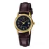 Casio Ltp-v002gl-1budf Relogio Feminino Dourado Couro Marrom Fundo Preto