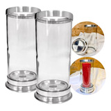 Castiçal De Vidro 7 Dias Vidro E Aluminio Votivas Kit 2 Und