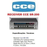 Catálogo / Folder: Receiver Cce Sr-200 # Novo Okm.