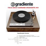 Catálogo / Folder: Toca Disco Gradiente Garrard 401 # Novo 