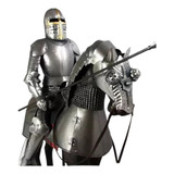 Cavaleiro Armadura Lança Metal Medieval Item De Coleção